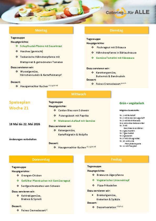 Speiseplan KW 21