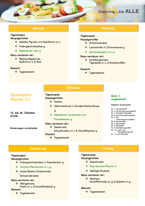 Speiseplan KW 42